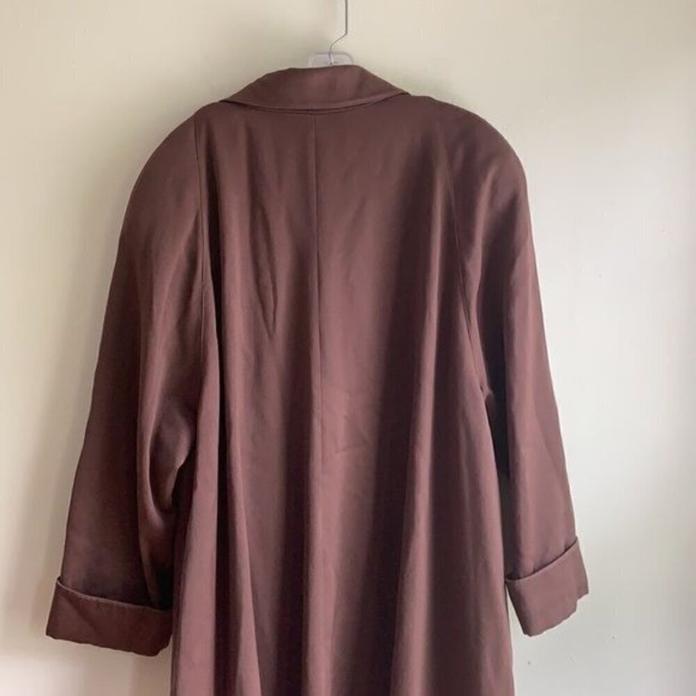 Searle Brown Maxi Trench Coat Size 14 Minimalist A-Line Duster - Picture 6 of 12